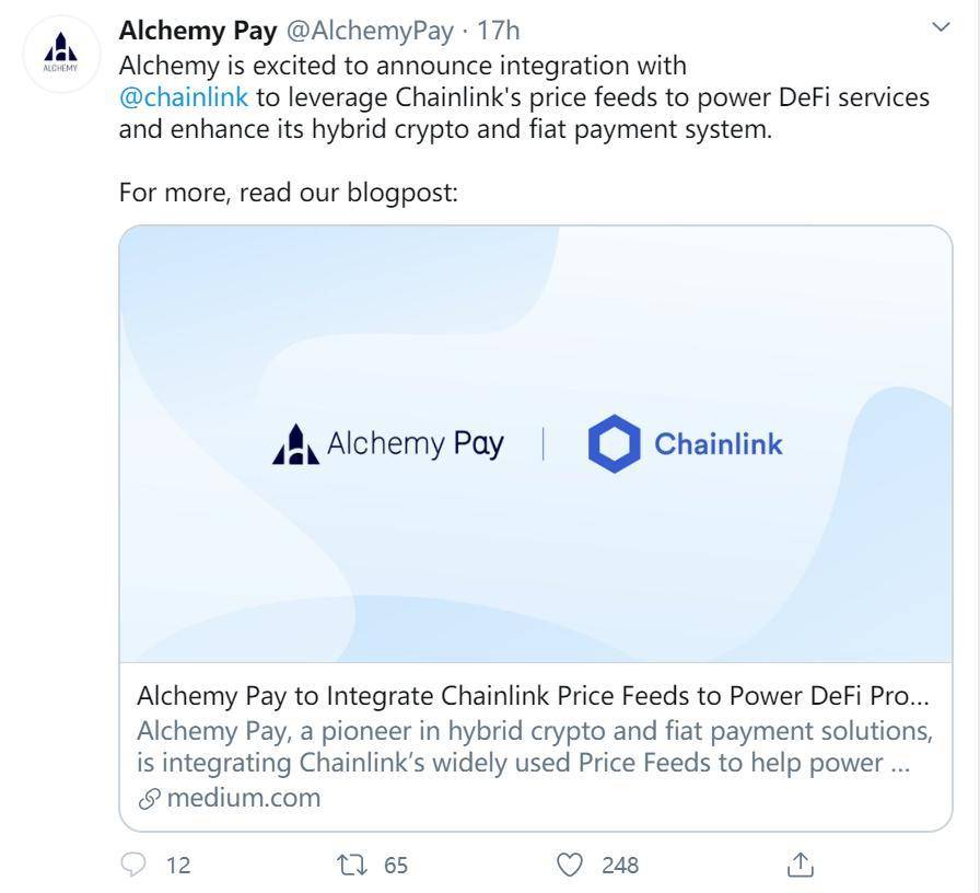 牵手 Chainlink，Alchemy Pay 的 DeFi 野心和支付梦想