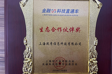 算力智库荣获上海2020国际金融科技大会 “生态合作伙伴奖”