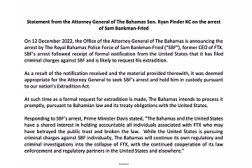 SBF被巴哈马当局“掐点”逮捕，证词草稿否认指控，现任CEO公布计划